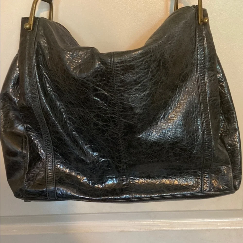Stefanel Black Leather Shoulder Bag